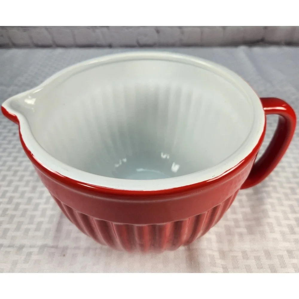 Vintage Lillian Vernon Large Mixing Bowl With Pouring Spout Brilliant Color